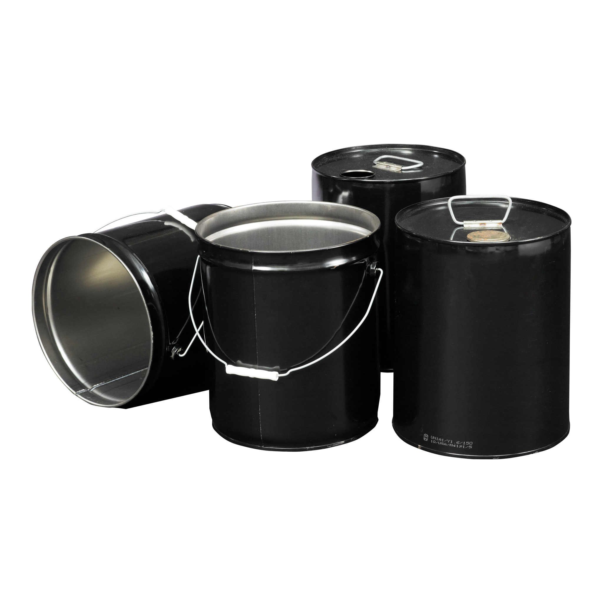 5 Gallon Black Steel Pails (Unlined) - Aaron Packaging, Inc.