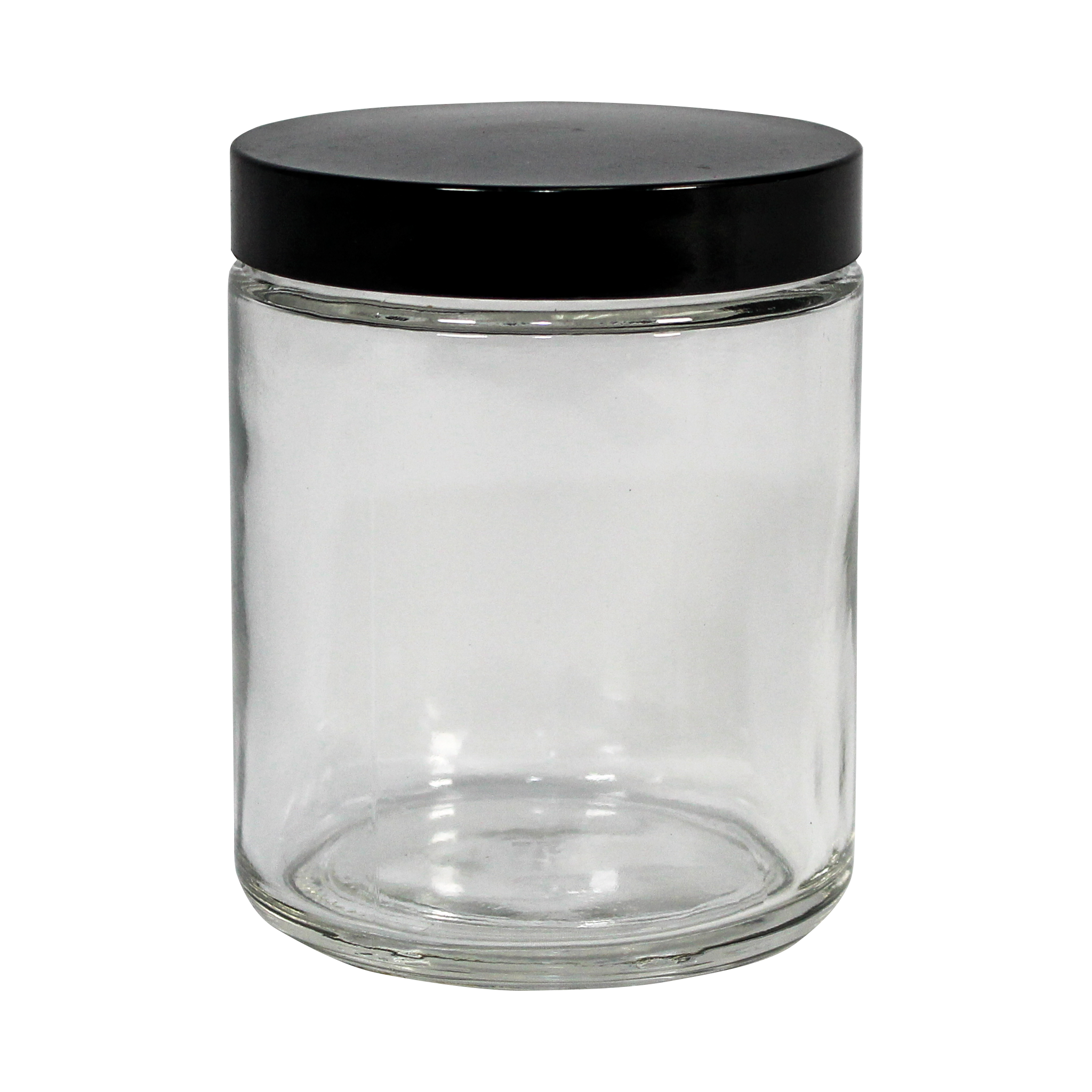 8 Oz Glass Bottle / Flask With Clamp Seal Plastic Lid.