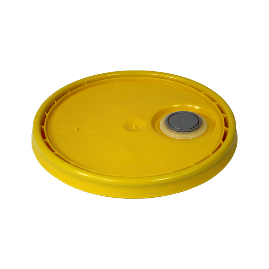 5 Gallon Lid - 240/tray -  Cvr UN Yellow W/  All Plas VT Spout 290161/7404089