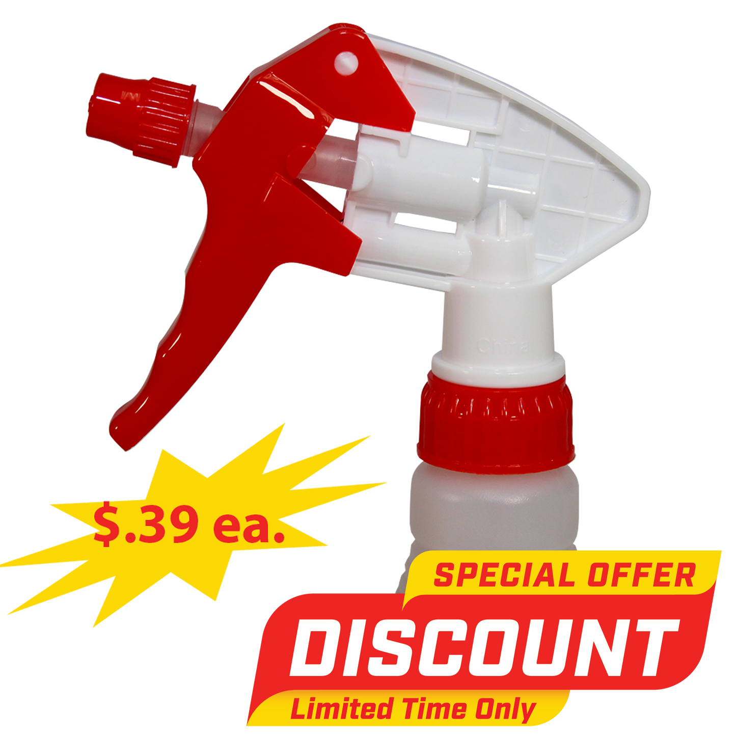 Trigger Sprayer - 28/400 RED/WHITE ADJUSTABLE NOZZLE - 450/case